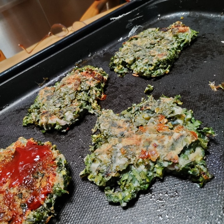 緑のお好み焼き